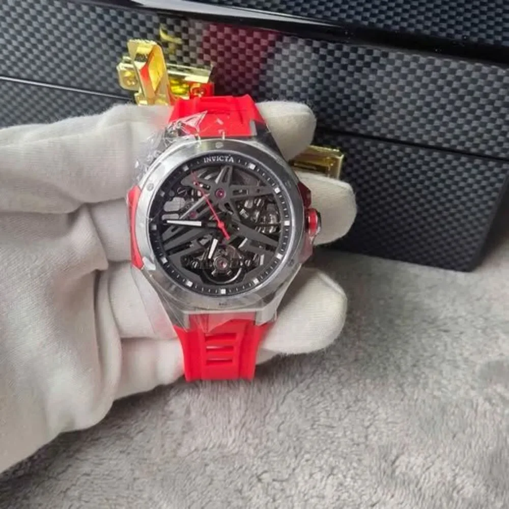 Invicta Celestial Adamastre Automatic Men's Watch w/ Skeleton Dial - 43mm, Red